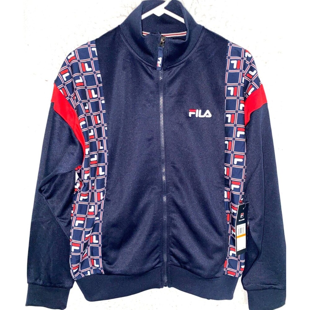 FiILA Gatti Track Women's Navy Blue Red White Jacket Size S NWT Logo Long Sleeve